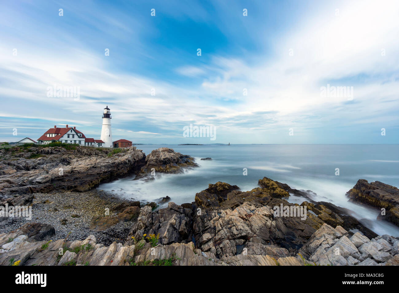 Portland Head Lighthouse, Cape Elisabeth ; New England, Maine, USA Banque D'Images