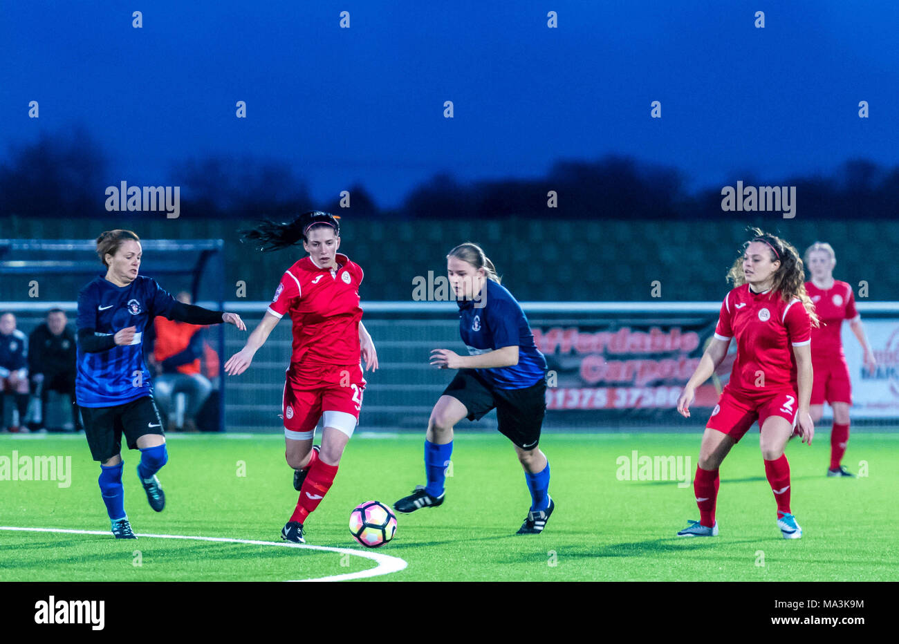 Brentwood, Essex, 29 mars 2018, BBC Essex Femmes;s Cup dernière Brentwood Town Mesdames (0) Vs C&K (7) Credit Basildon Ian Davidson Alamy Live News Banque D'Images