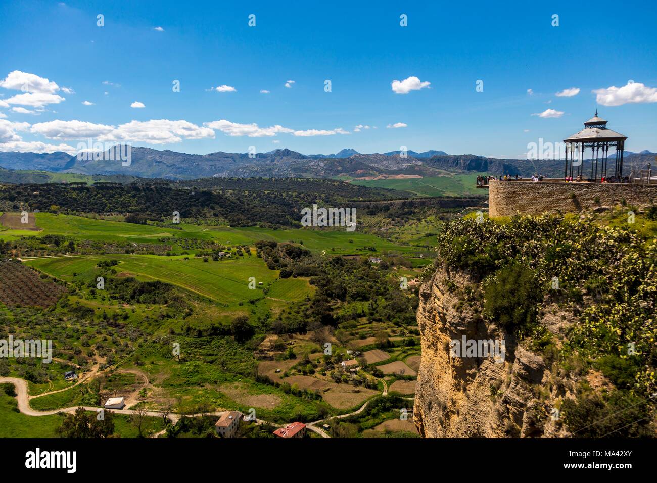Le Mirador de Ronda vue dans Ronda, Andalousie, Espagne Banque D'Images