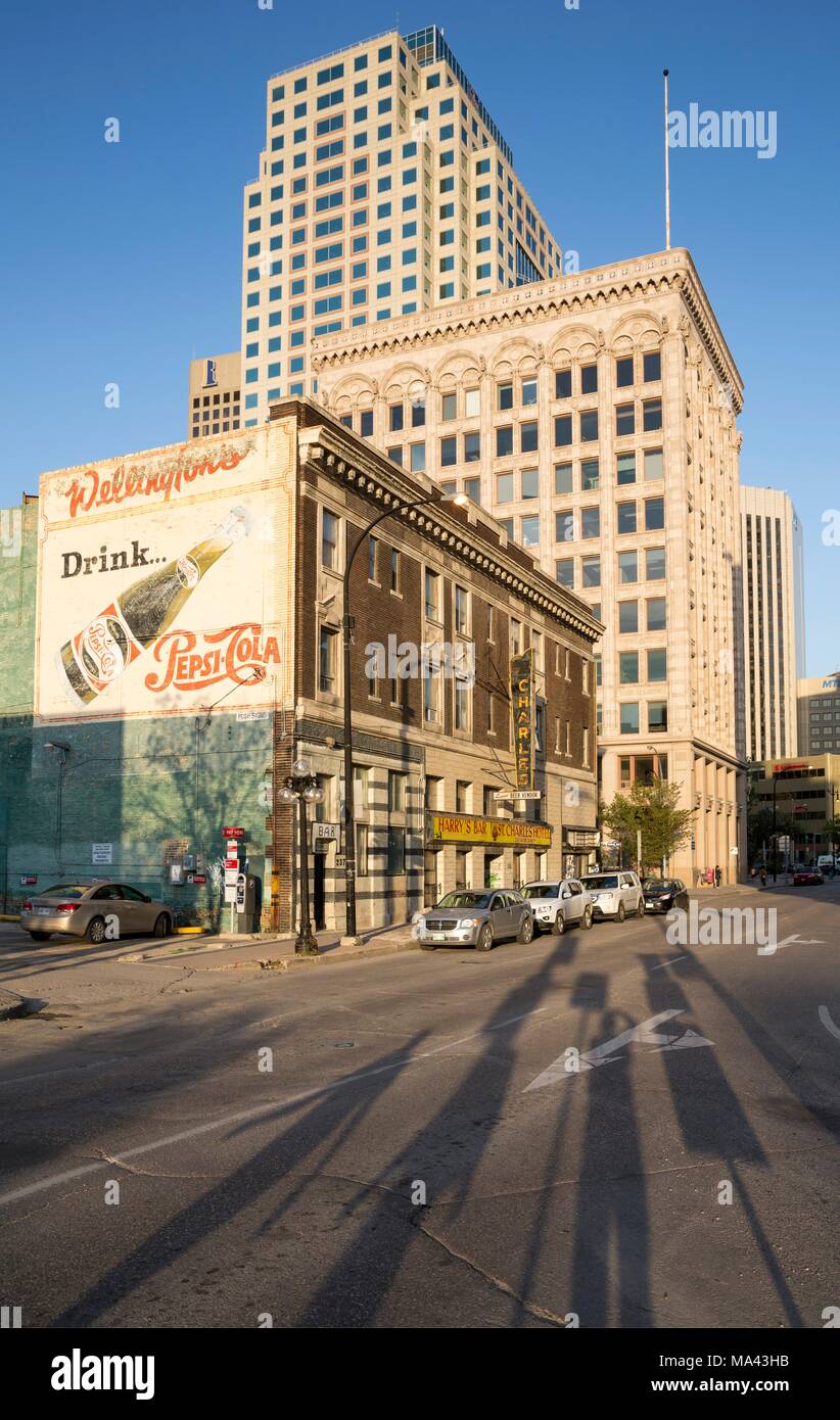 Le quartier de la bourse à Winnipeg dans la province du Manitoba, Canada Banque D'Images