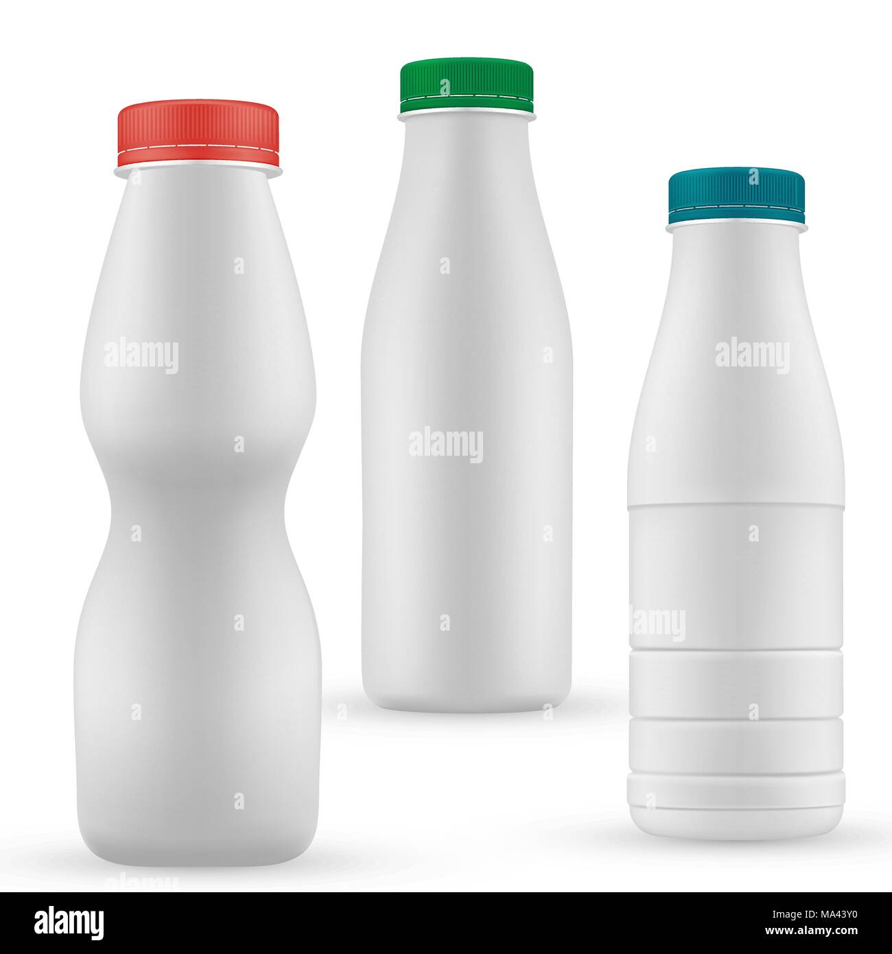 Lait ou yaourt vide bouteille avec bouchon à vis blanc modèle vectoriel Illustration de Vecteur