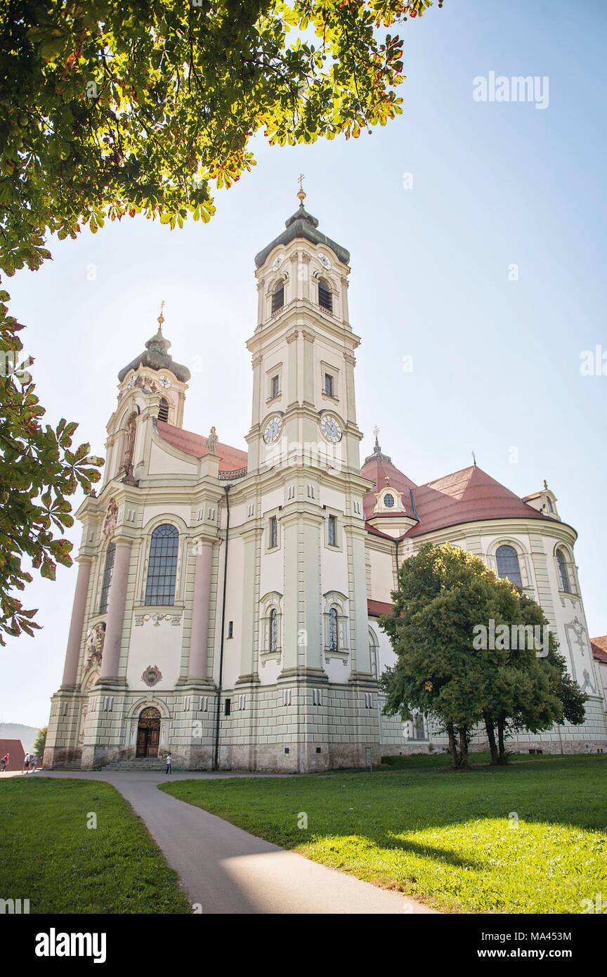 Vue extérieure de l'abbaye d'Ottobeuren dans la région de l'Allgäu, Bavière, Allemagne Banque D'Images