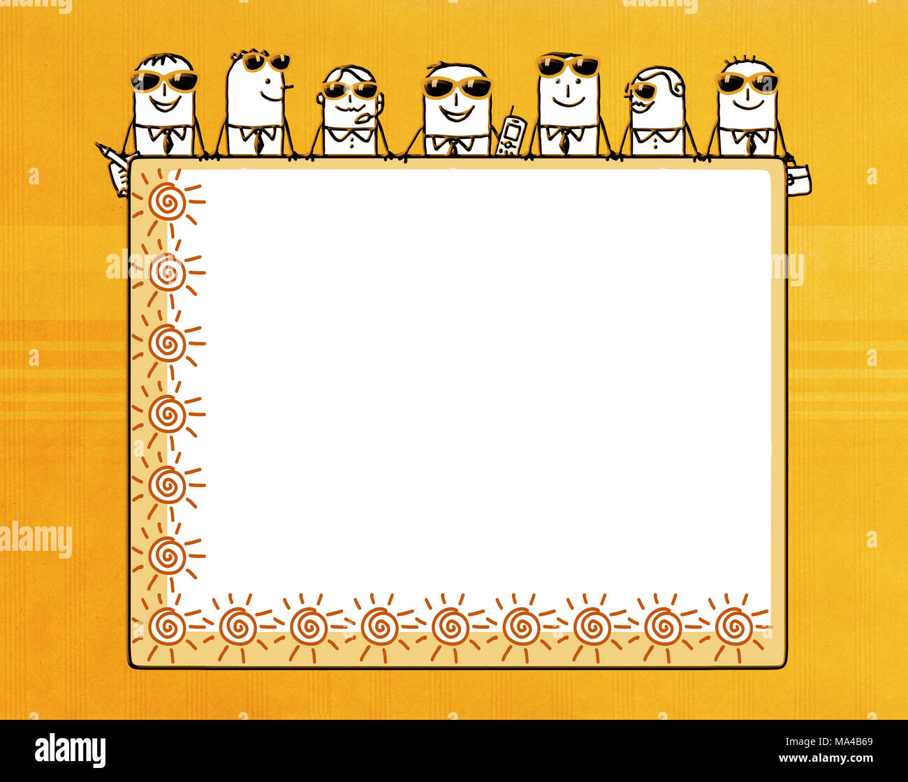 Cartoon équipe entreprises et conseil en blanc d'été Banque D'Images