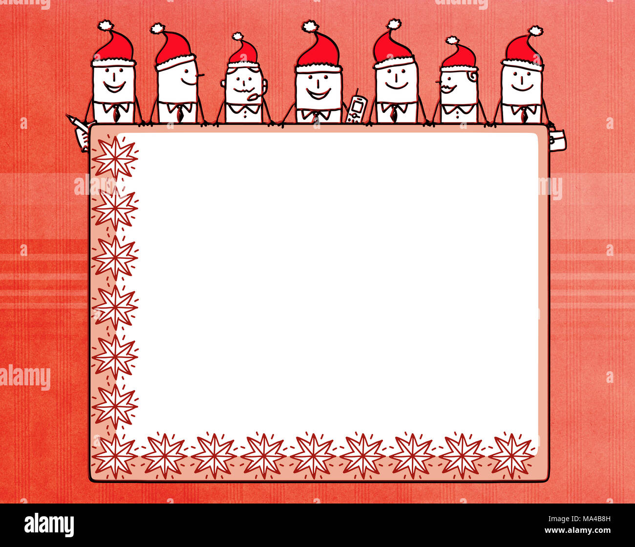 Cartoon équipe entreprises et conseil blanc Noël Banque D'Images