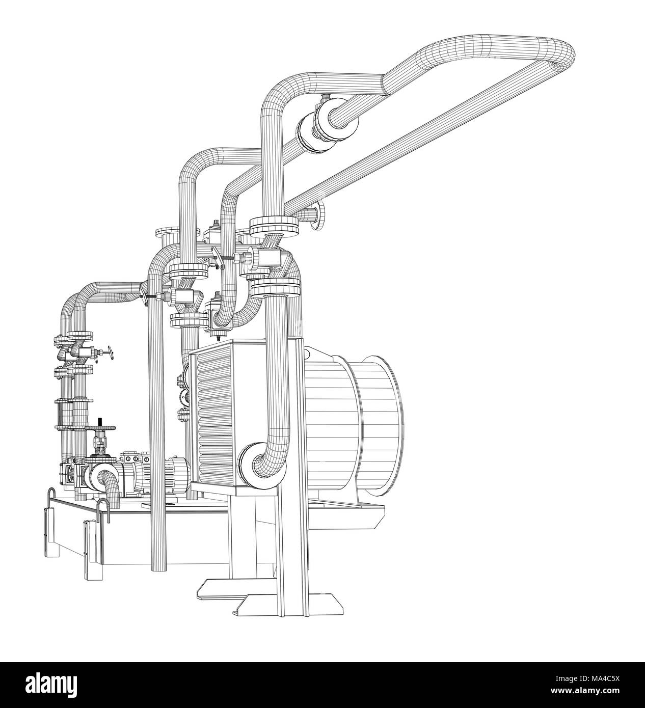 L'équipement industriel en fil de fer de la pompe à huile Banque D'Images