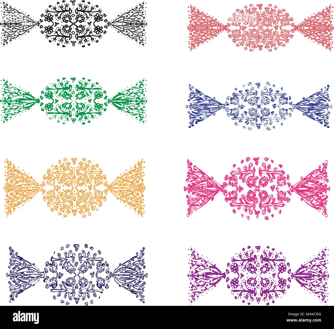 Bonbons colorés pattern set Illustration de Vecteur