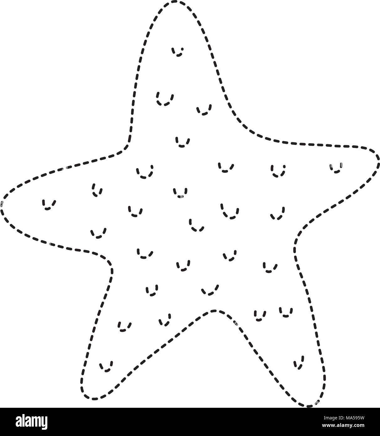 La nature forme pointillée océan starfish design animal Illustration de Vecteur