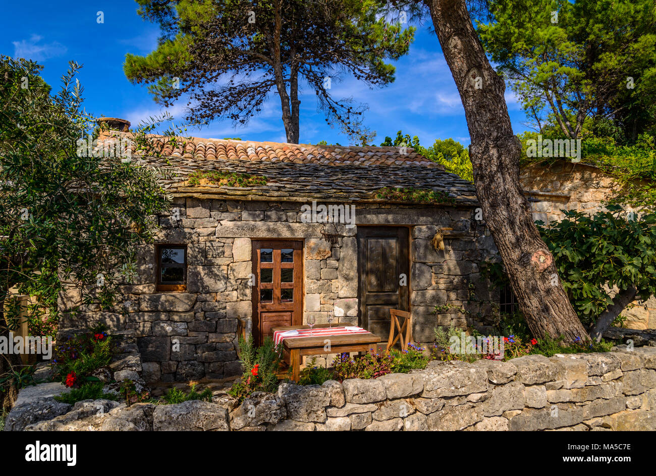 La Croatie, Dalmatie, Sibenik, Solaris Beach Resort, Ethno village dalmate, restaurant de spécialités dalmates Banque D'Images