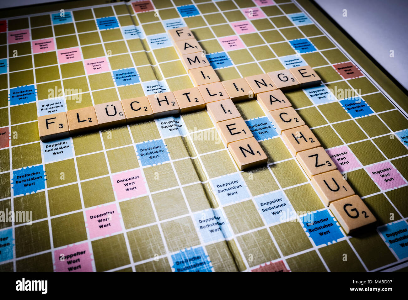 Les lettres, les mots 'Flüchtlinge 1933-1945', 'pension' et 'Nachzug', une réunion de famille, icône Banque D'Images