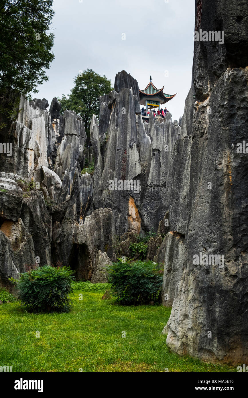 Forêt de pierre de Shilin ou, Kunming, Province de Yunnan, Chine, Asie, Asiatique, l'Asie orientale, Extrême-Orient Banque D'Images