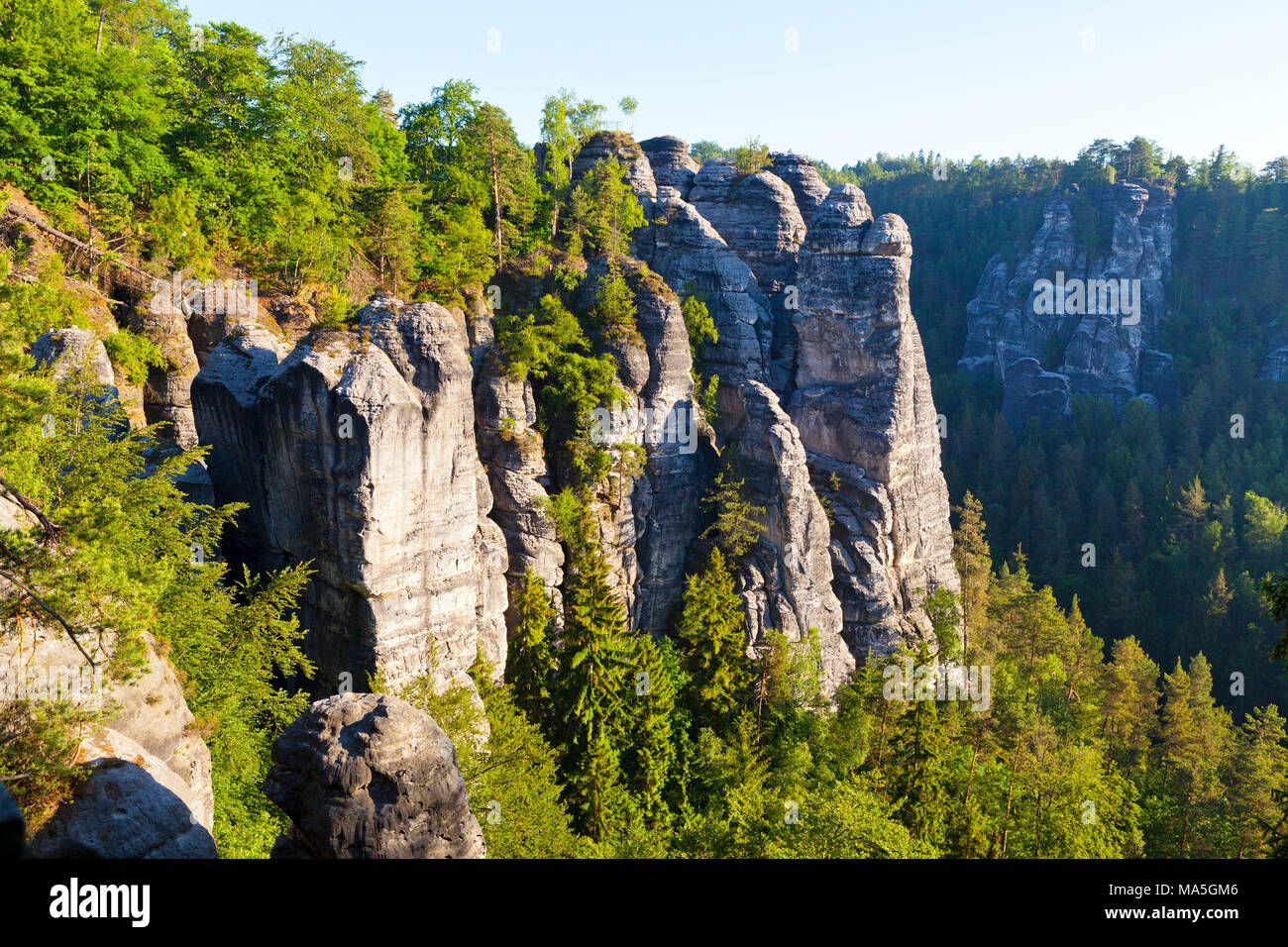 Donnent sur sur la Suisse de Saxe, Saxe, Allemagne Banque D'Images
