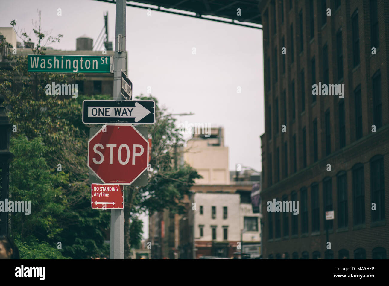 Signalisation sur la rue à new yoork city Banque D'Images