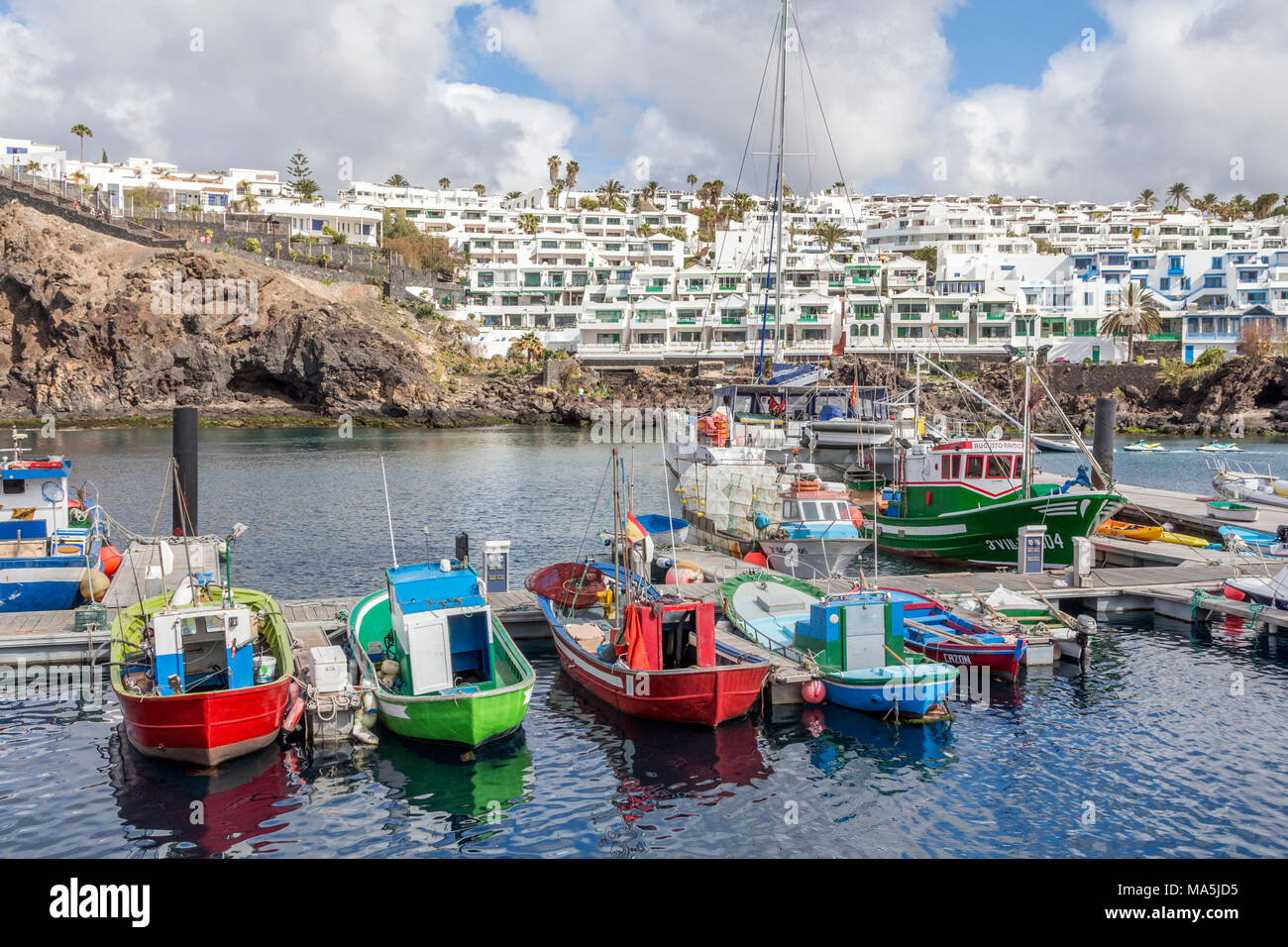 La vieille ville de Puerto del Carmen, Harbour Holiday Resort île de Lanzarote, une île espagnole, au large de la côte nord de l'Afrique de l'ouest 2018 Banque D'Images