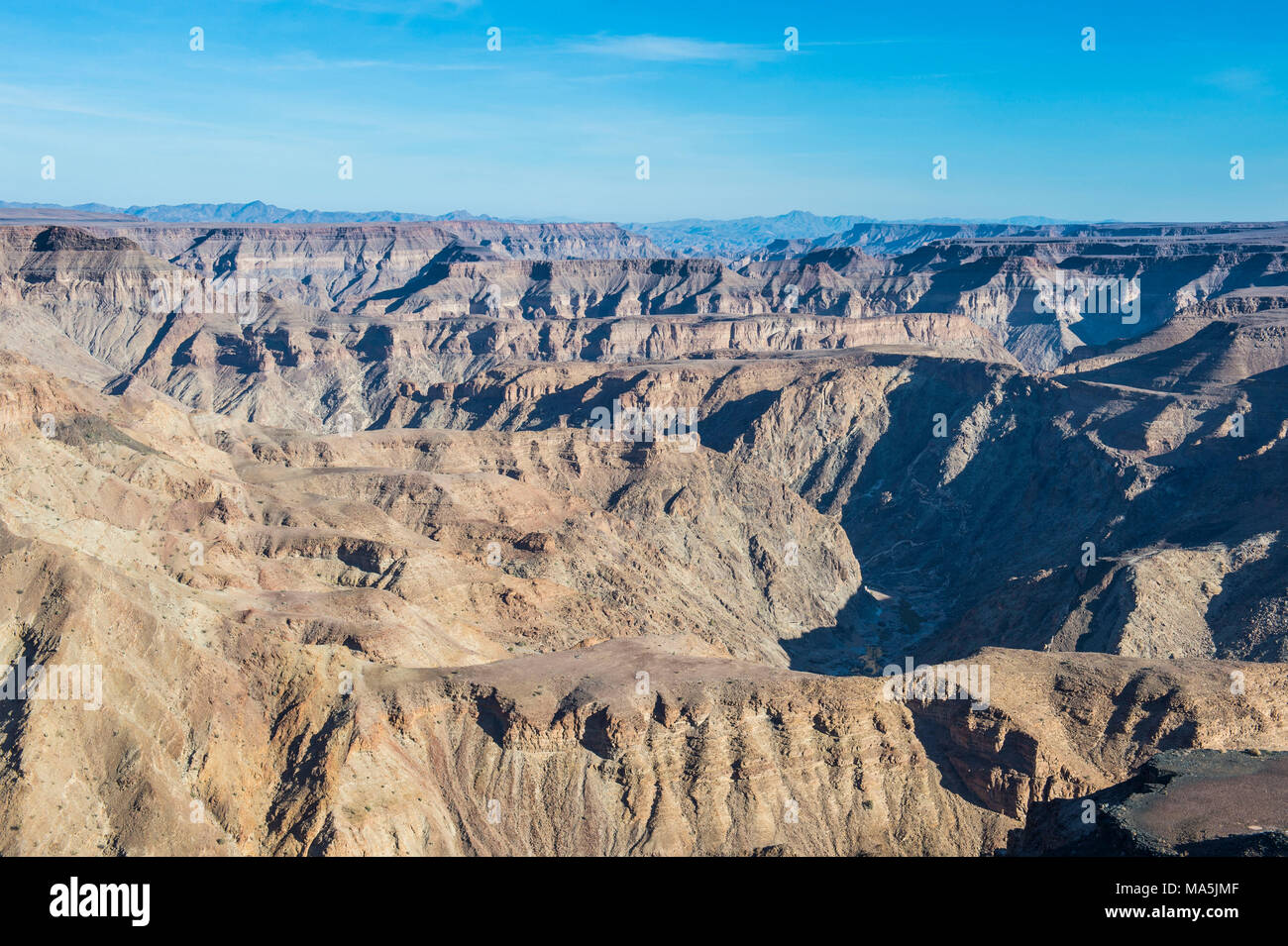 Donnent sur la Fishriver Canyon, Namibie Banque D'Images