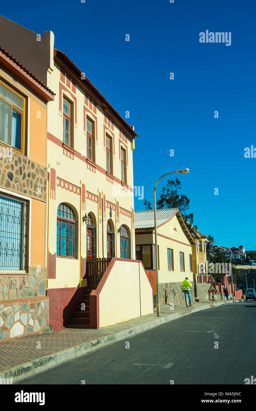 Maisons colonial allemand en Namibie, Luederitz Banque D'Images