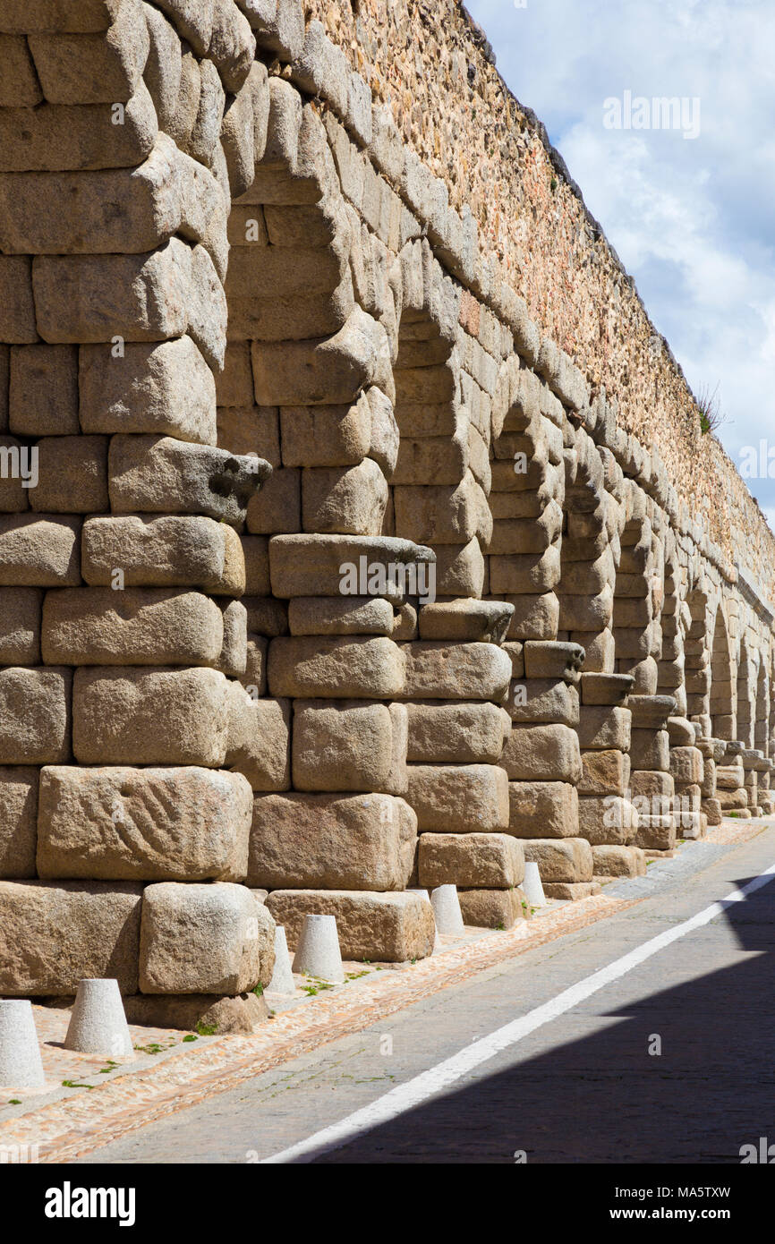 Segovia - les archs de aqueduc. Banque D'Images