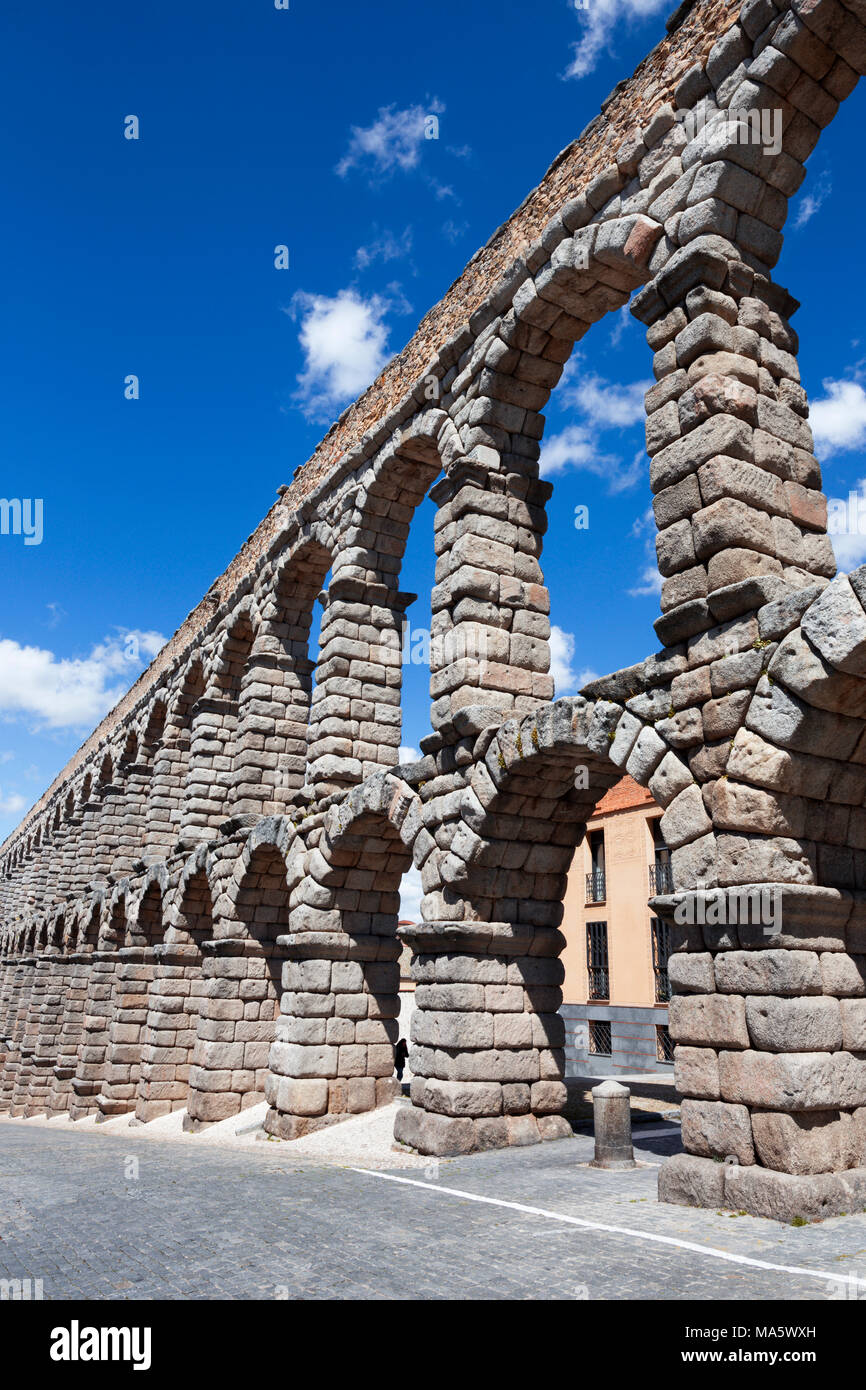 Segovia - les archs de aqueduc. Banque D'Images