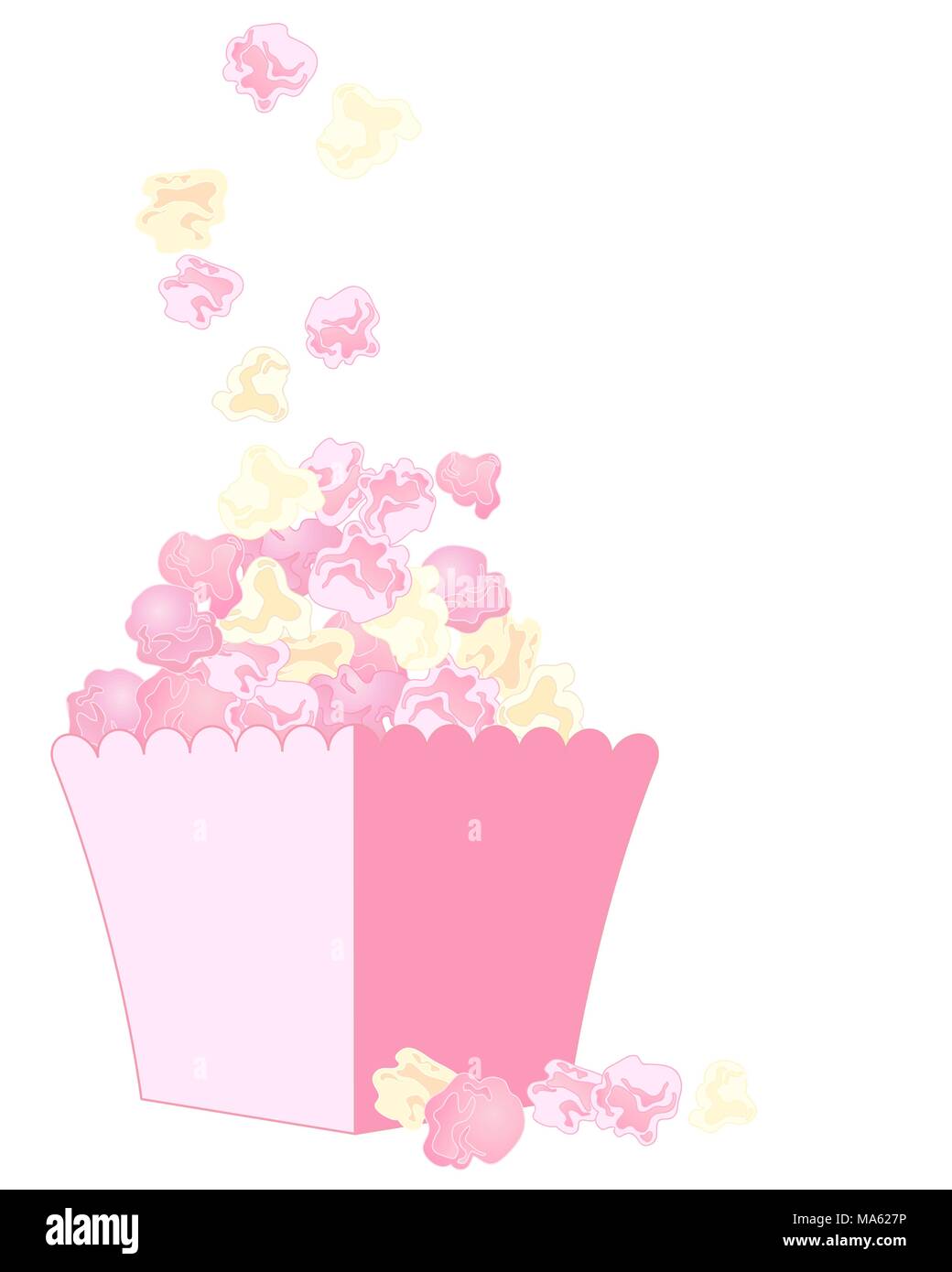 Un vecteur illustration en format eps 10 de delicious fresh corn rose et blanc dans un carton isolé sur fond blanc Illustration de Vecteur