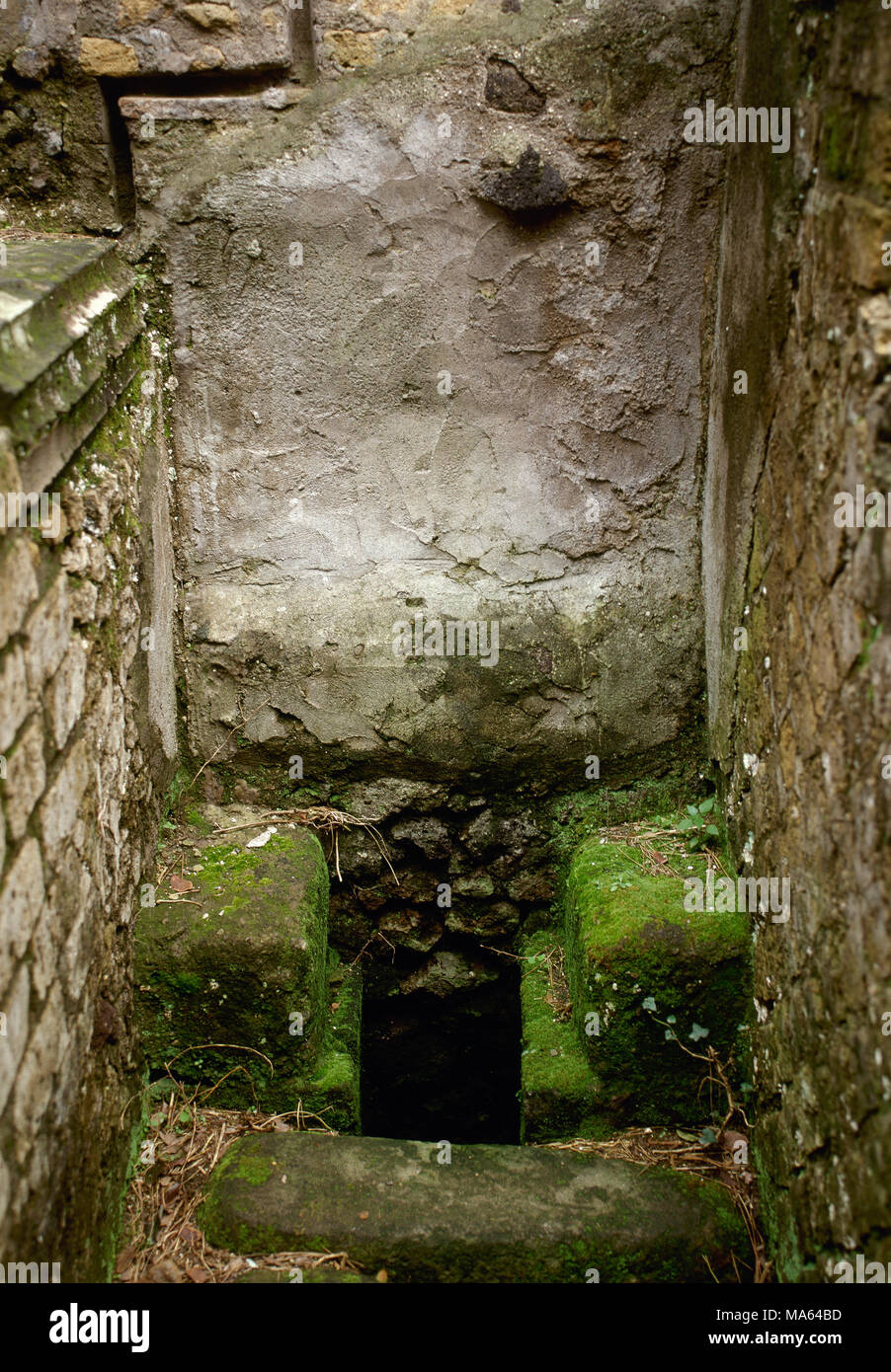 Pompéi. Ancienne ville romaine. Avis d'une ancienne latrine romaine. Campania, Italie. Banque D'Images