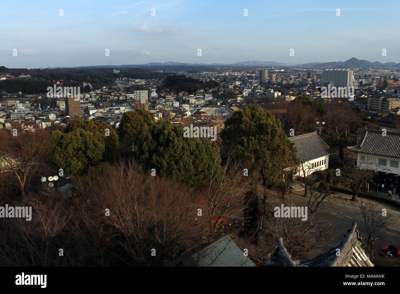 La vue de la ville de Inuyama du château complexe. Prises au Japon - février 2018. Banque D'Images