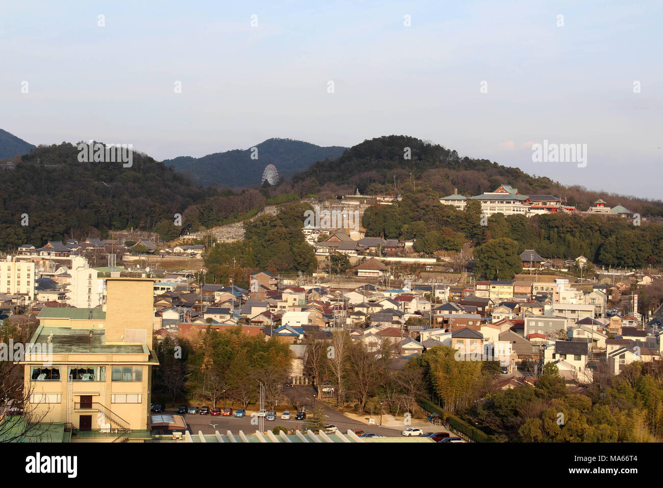 La vue de la ville de Inuyama du château complexe. Prises au Japon - février 2018. Banque D'Images