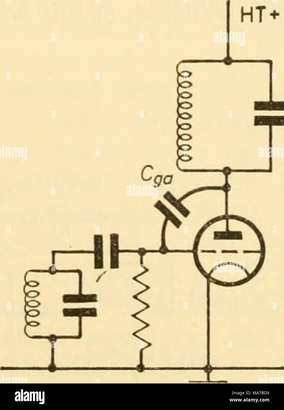 . Appareils électroniques pour la recherche biologique . Figure 14.25 Figure 14.26 être montré pour être positif à une fréquence juste en dessous de celle à laquelle les circuits accordés sont une expression. Dans les oscillateurs à quartz, mise en place procédure implique la surveillance des courants d'anode comme le circuit accordé est ajusté. En tant que produit d'ajustement il sera constaté que l'anode, le courant passe par un minimum d'avoir une forte et un côté progressif. Le circuit accordé devrait être laissé sur le côté progressif du minimum comme illustré à la Figure 14.27. Les oscillations sont lorsque le courant maximal de l'anode est ajusté au bas de la t Banque D'Images