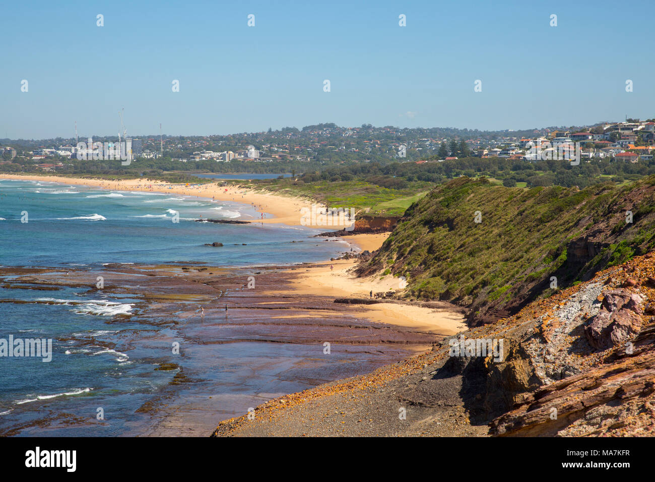 Récif Long Point et la réserve aquatique sur les plages du nord de Sydney, Nouvelle Galles du Sud, Australie Banque D'Images