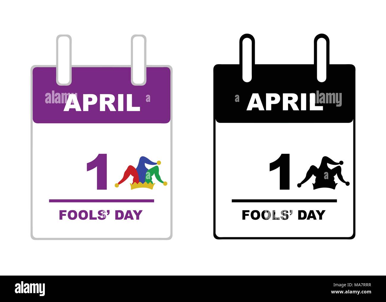 April Fools' Day calendar isolated on white Illustration de Vecteur