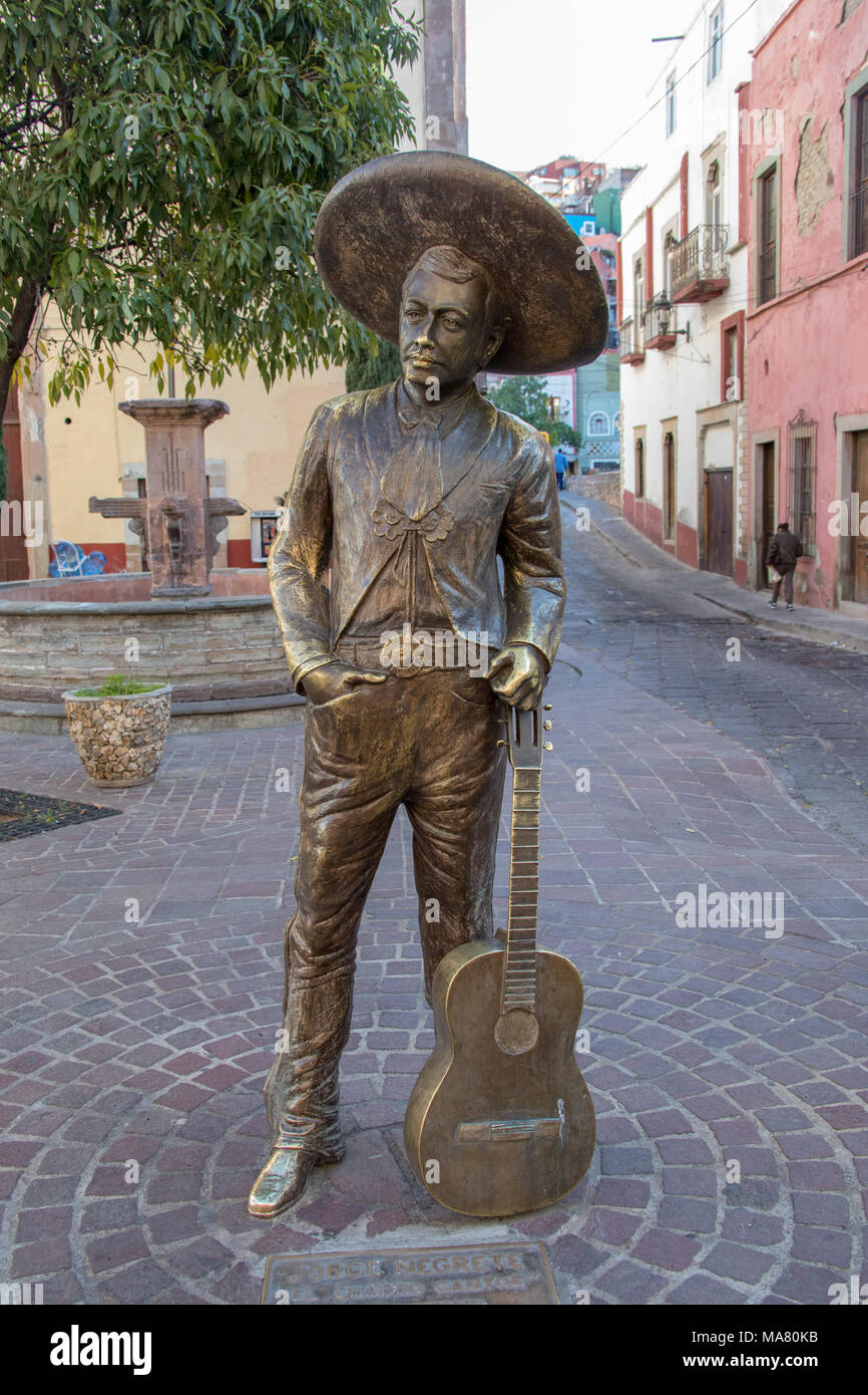 Coco inspiration, Hommage à Jorge Negrete, 'El Charro Cantor", une célèbre chanteuse mexicaine, Guanajuato, Mexique Banque D'Images
