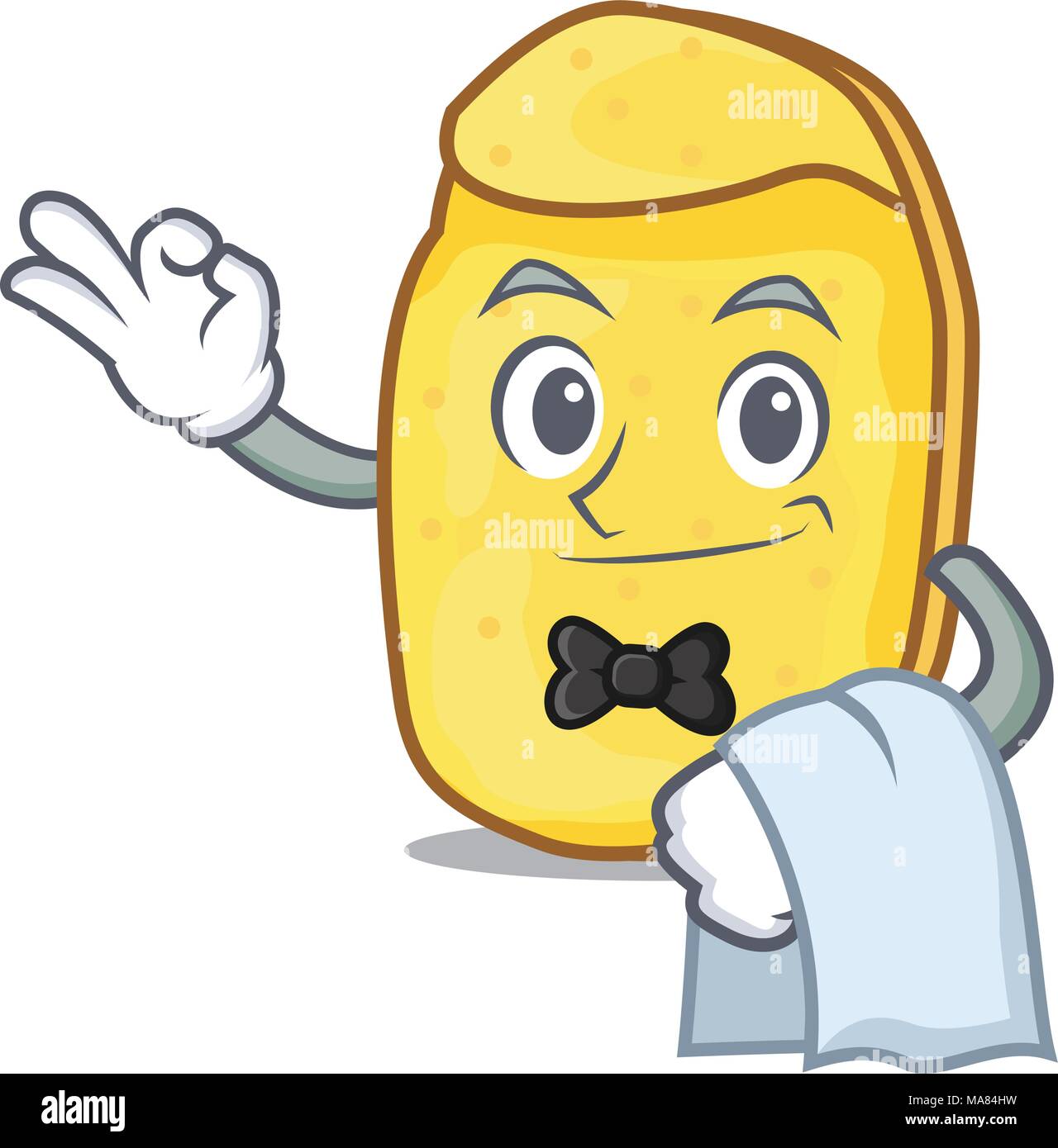 Croustilles serveur mascot cartoon Image Vectorielle Stock - Alamy