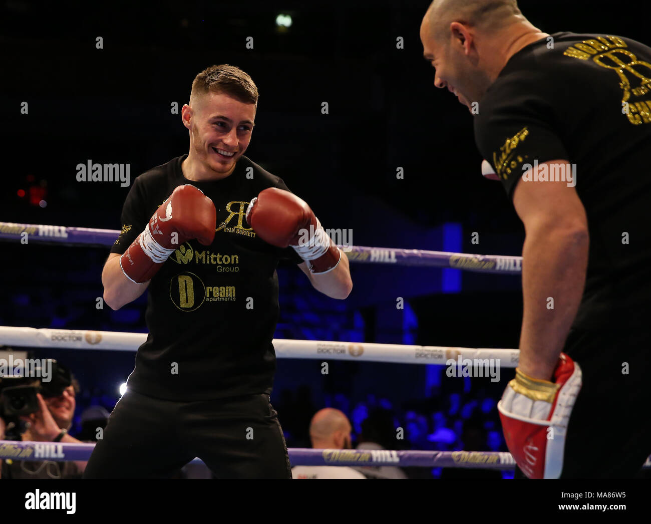 03-28-2018, St Davids Hall, Cardiff. Ryan Burnett pendant l'entraînement pour le pubis Anthony Josué V Joseph Parker titre mondial unifié fig Banque D'Images