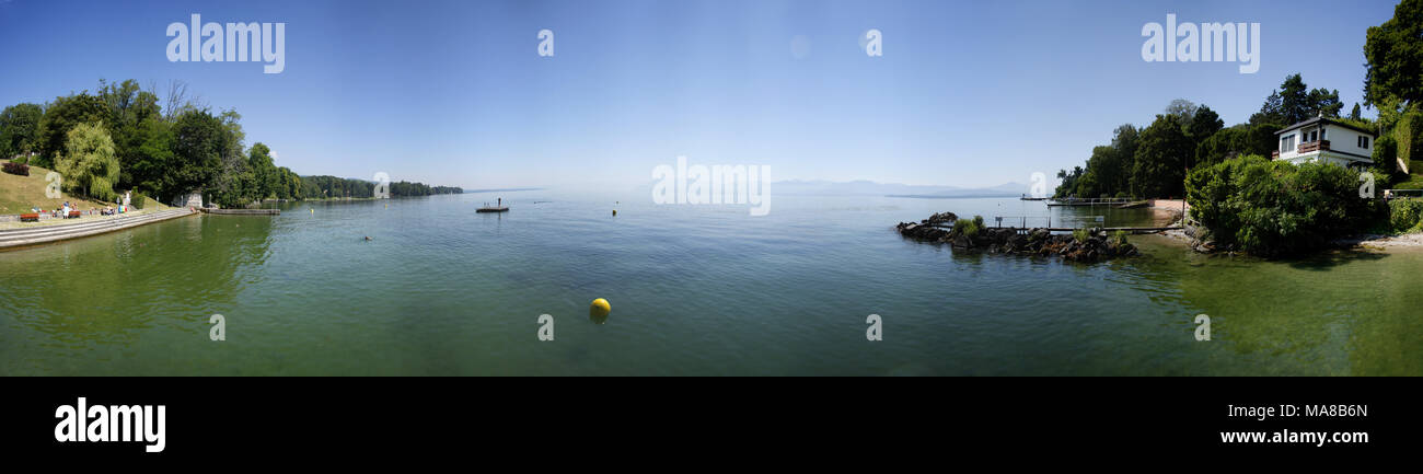 Panorama : Genfer Voir bei Genf, Schweiz. Banque D'Images