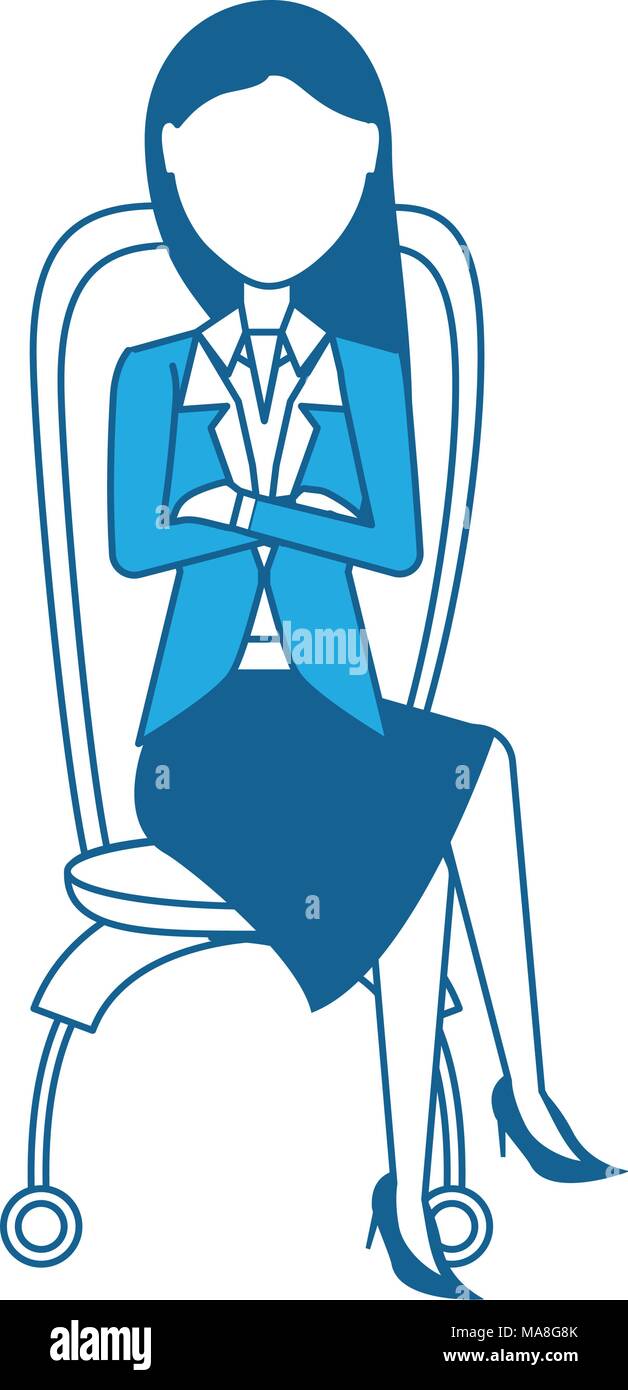 Avatar man chaise de bureau sur fond blanc, bleu l'ombrage design. vector illustration Illustration de Vecteur