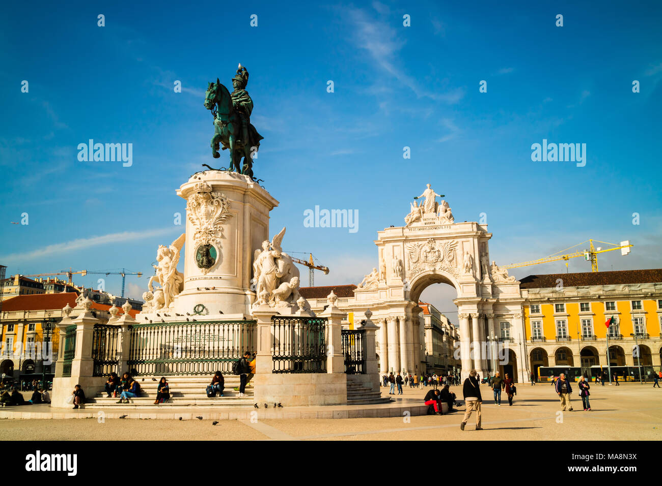 Praca do Comrcio Place du Commerce, en anglais, est Lisbons place principale. Banque D'Images