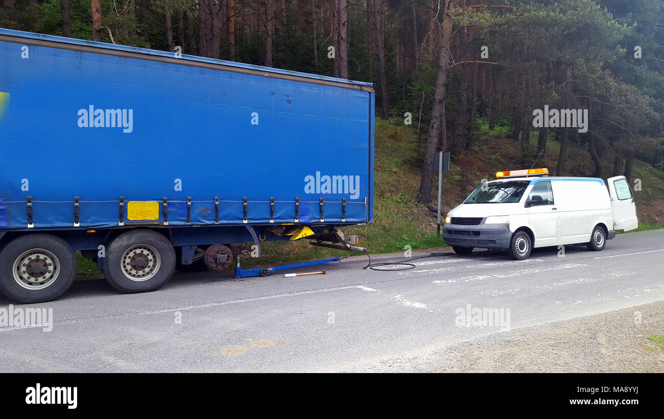 L'image de raccord pneumatique mobile shop pour chariot Banque D'Images