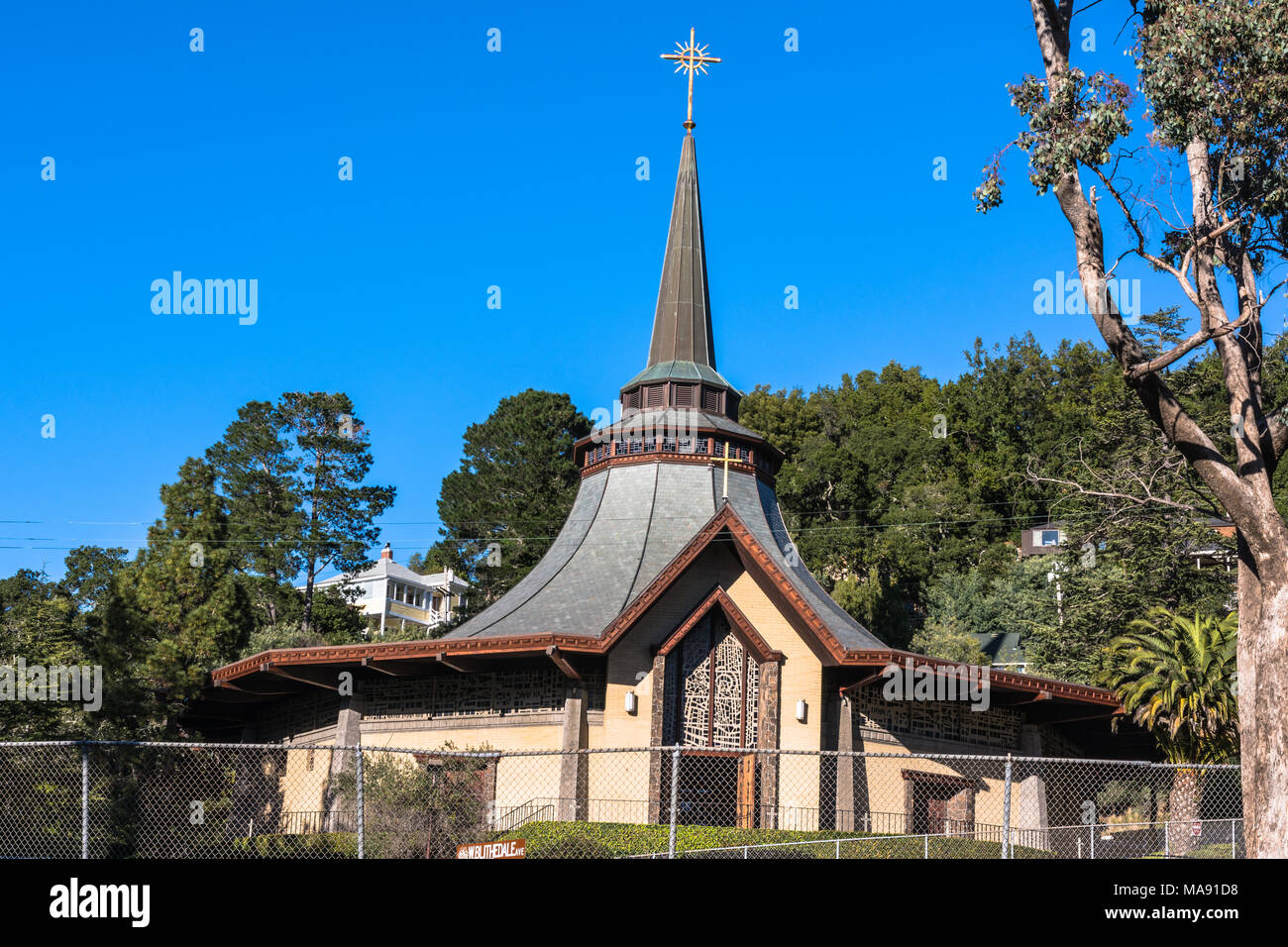 Mill Valley, Californie, USA - 3 décembre, 2017 : avis de Notre Dame du Mont Carmel Church Banque D'Images