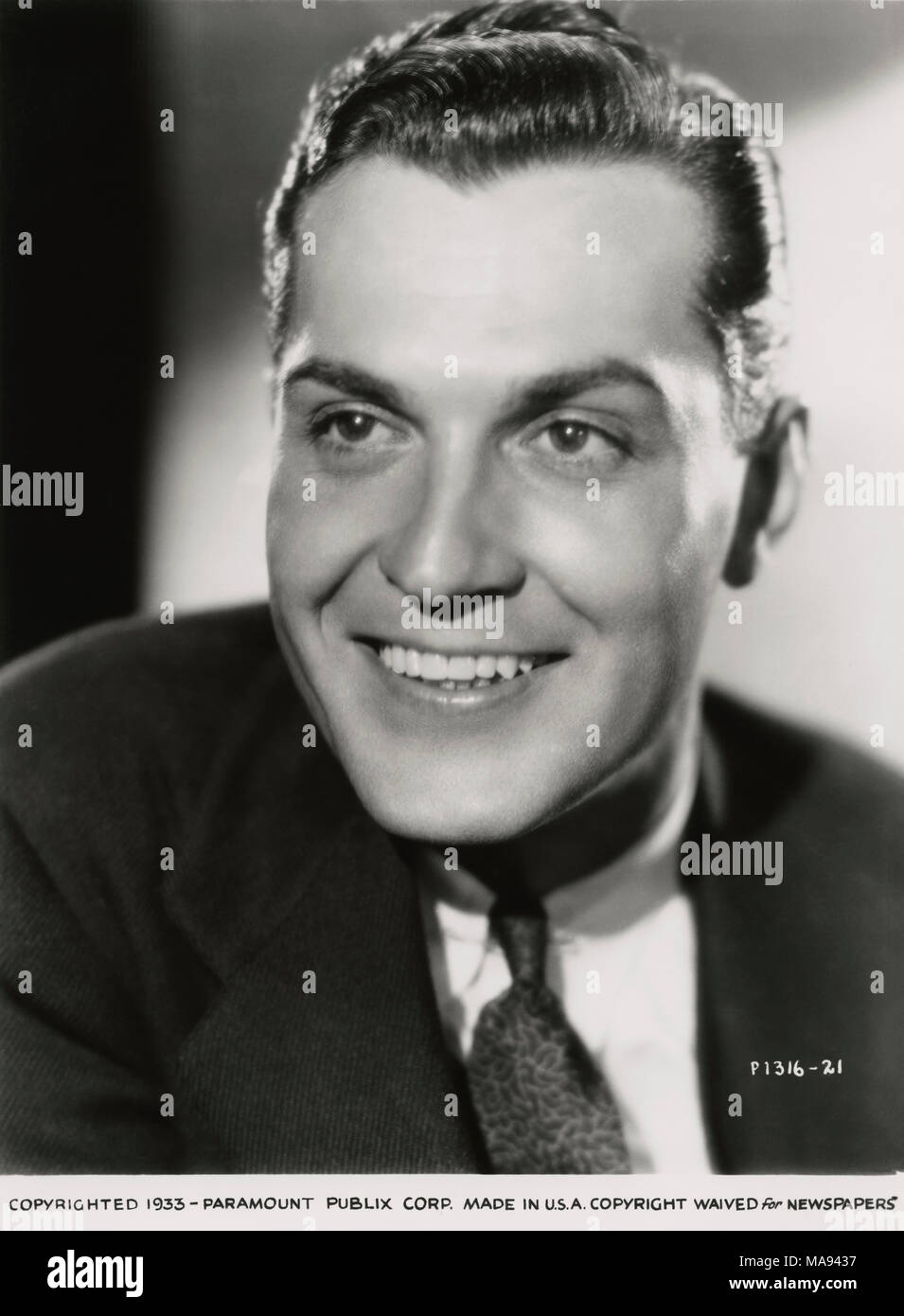 Kent Taylor, Portrait publicitaire pour le film, "une femme de profession", Paramount Pictures, 1933 Banque D'Images
