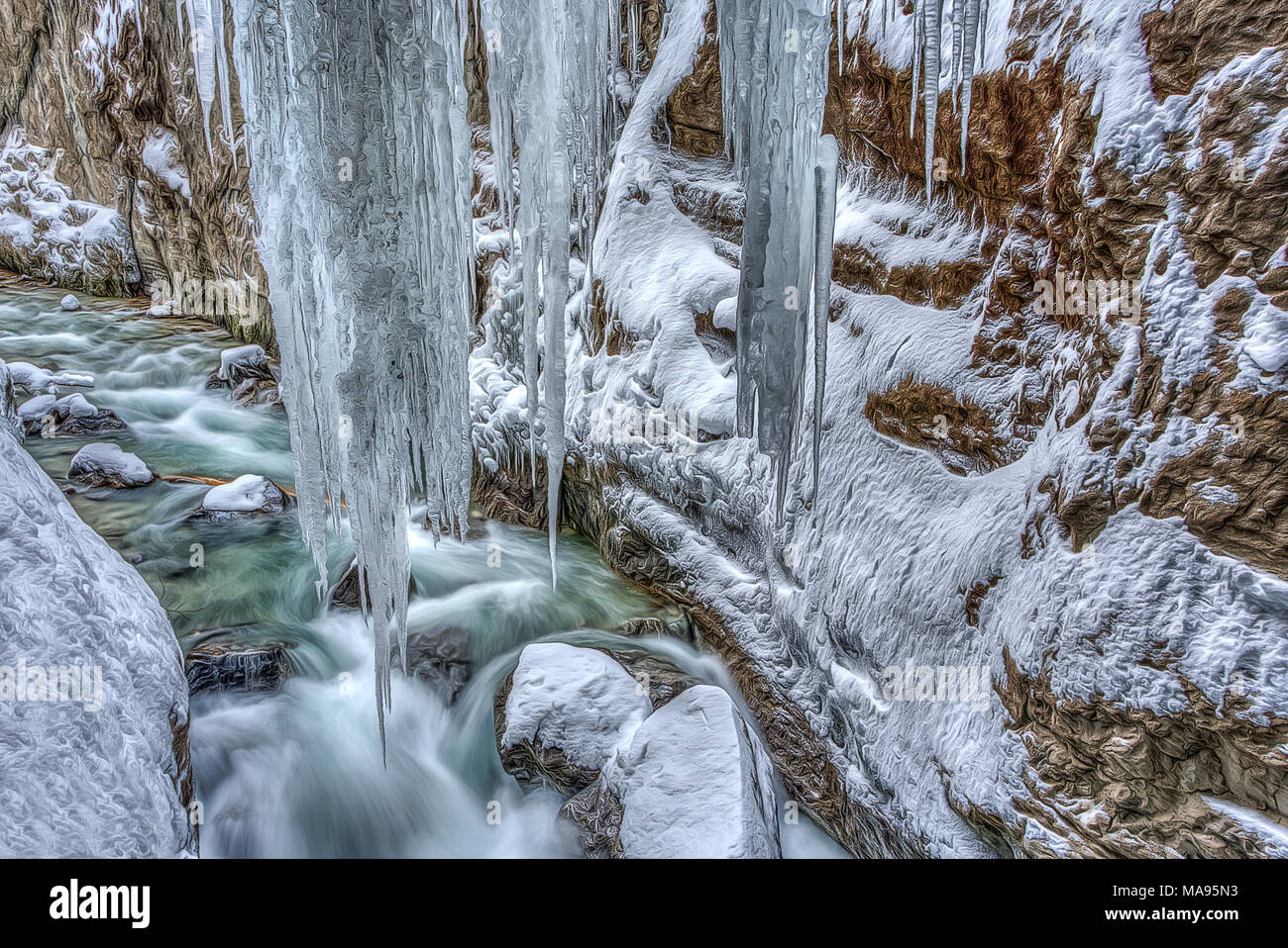 Gorges de Partnach. Partnachklamm. Banque D'Images