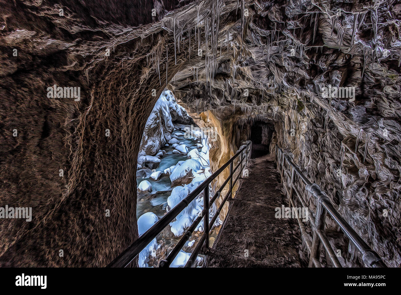 Gorges de Partnach. Partnachklamm. Banque D'Images