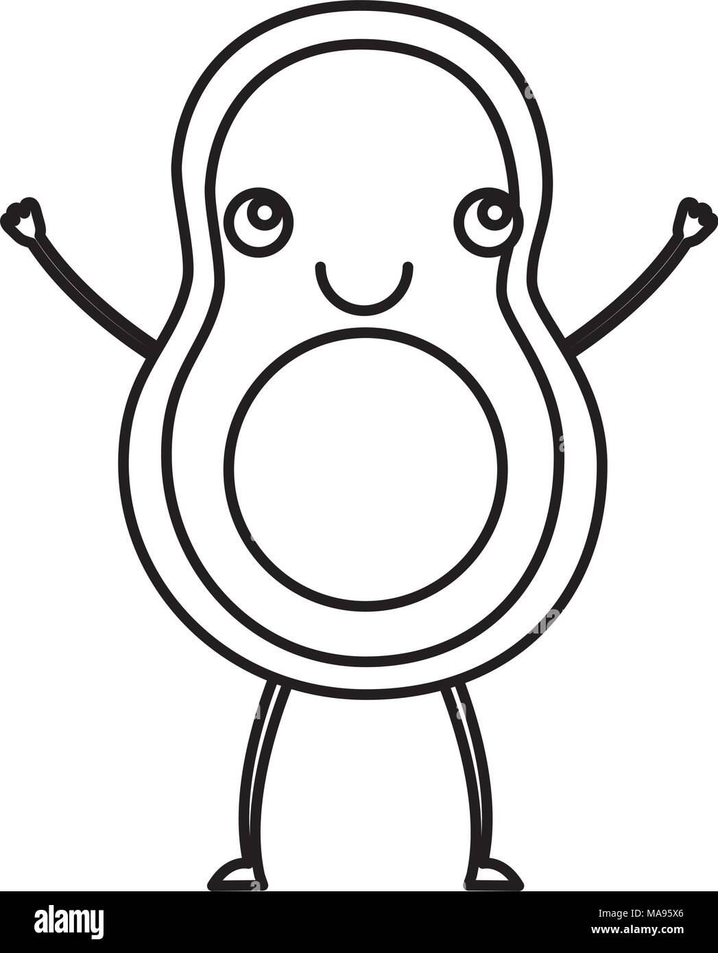 Kawaii Cute Happy Avocado Fruit Banque D Image Et Photos Alamy