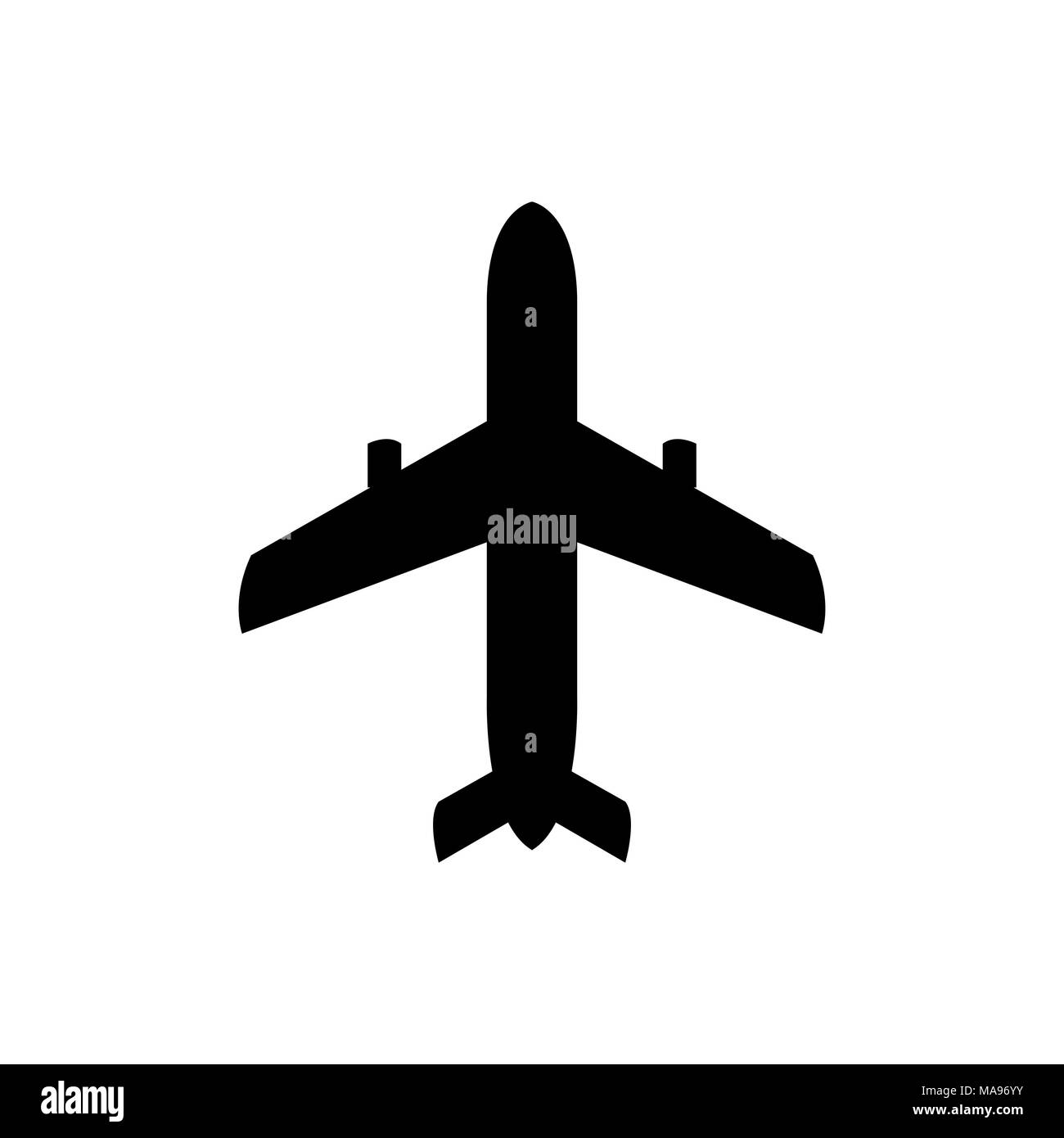 L'icône avion icône noire Illustration de Vecteur