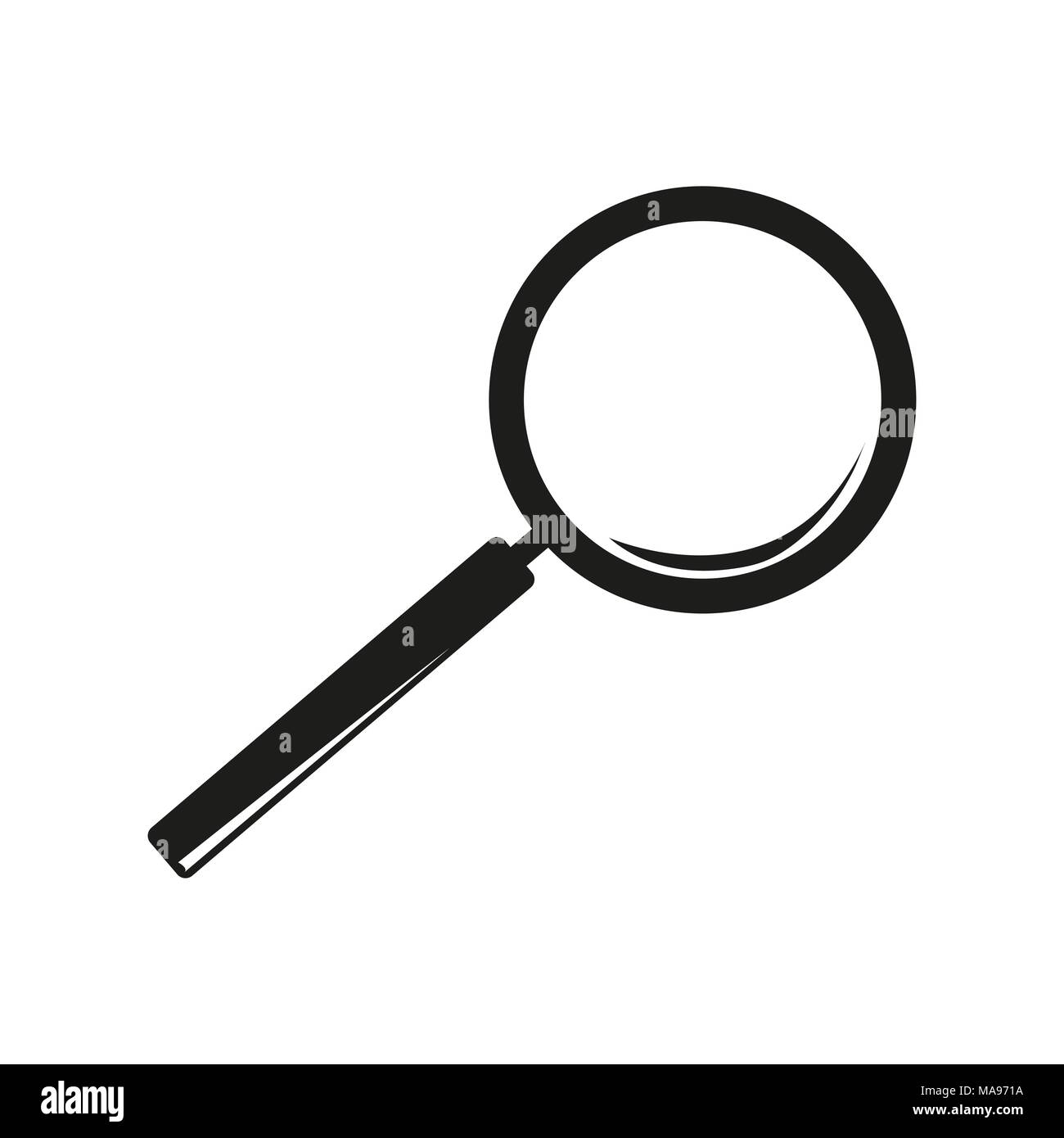 L'icône en forme de loupe design plat noir Illustration de Vecteur