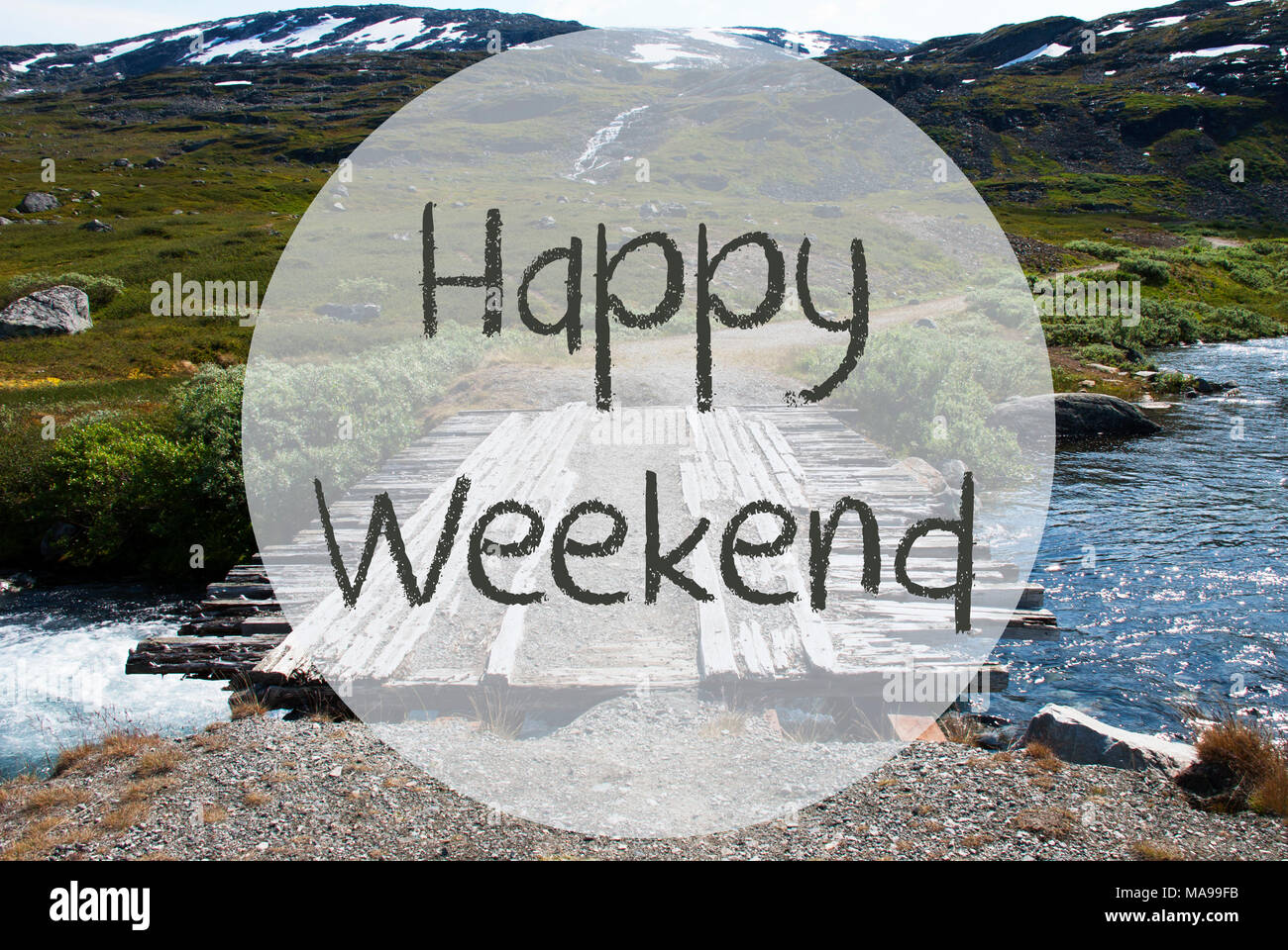 Texte Anglais Week End Heureux Pont De Pied En Bois En