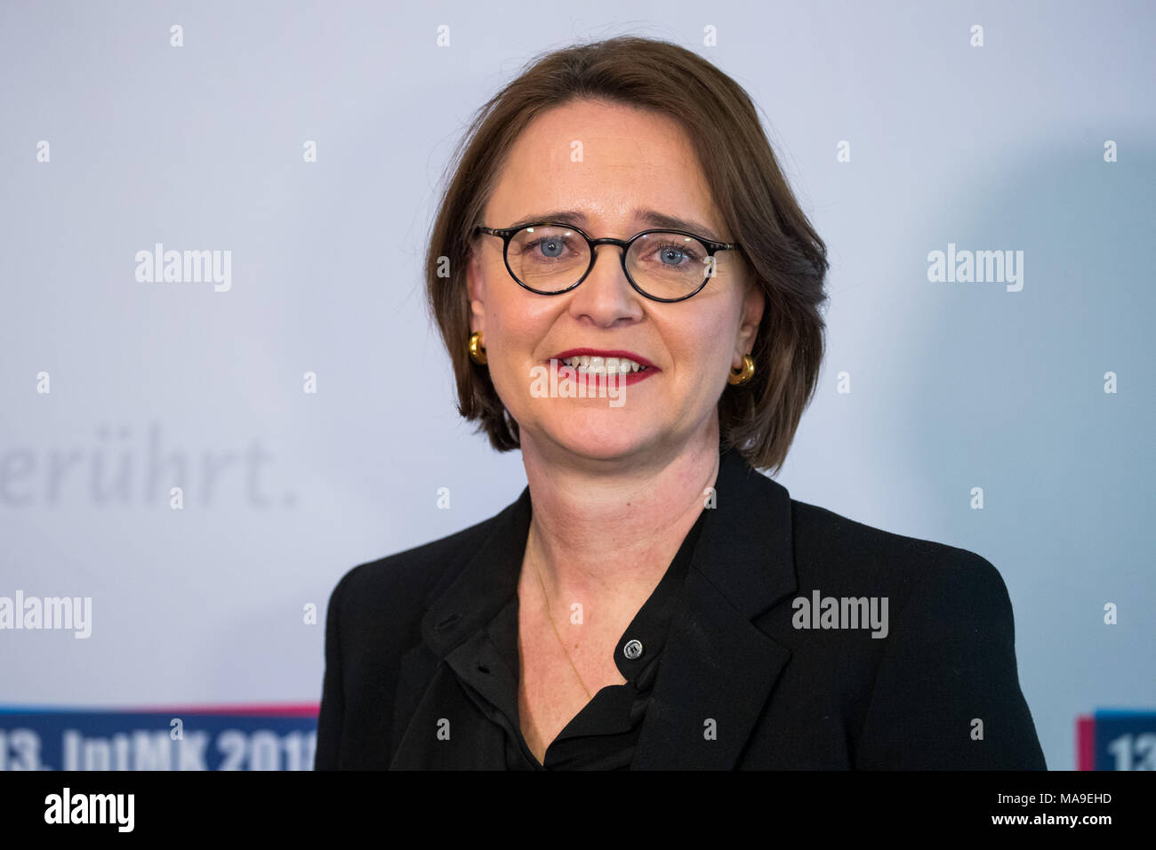 15 mars 2018, l'Allemagne, Nuremberg : Photo d'Annette Widmann-Mauz (CDU), de l'intégration fédérale désignée Commissaire, prises au cours de la Conférence des ministres de l'intégration. Photo : Daniel Karmann/dpa Banque D'Images