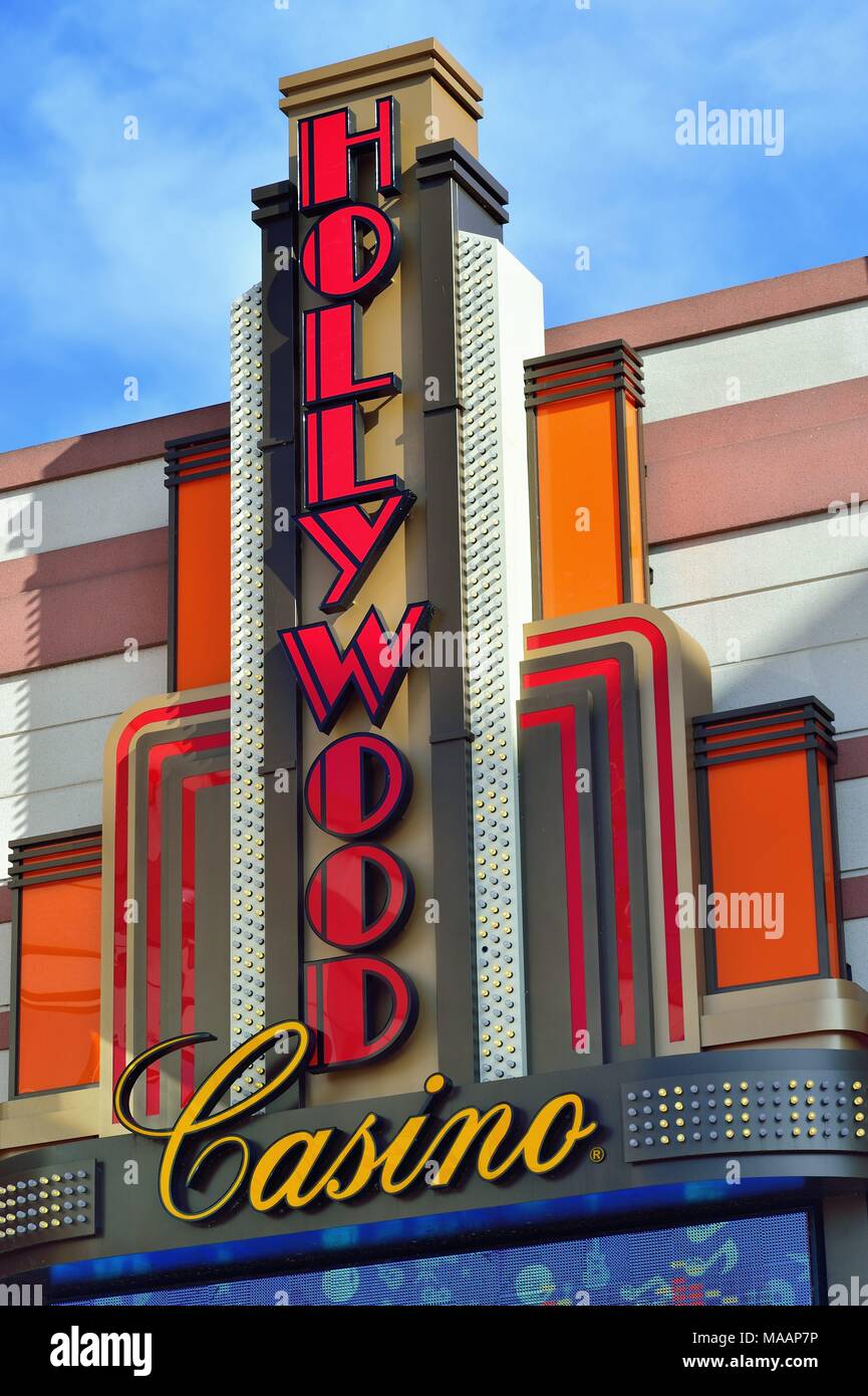 Aurora, Illinois, USA. Le Hollywood Casino au centre-ville d'Aurora, Illinois. Banque D'Images