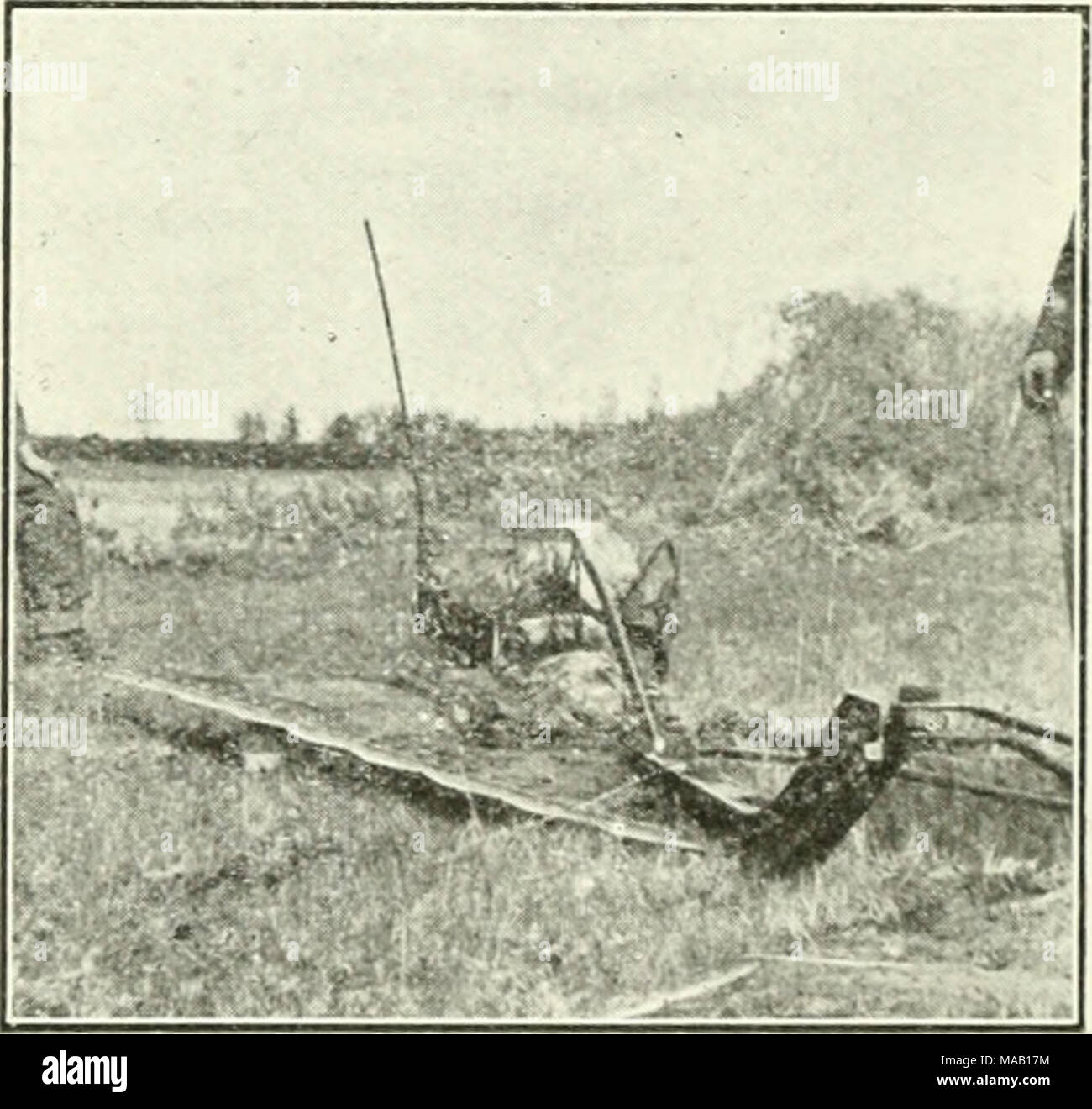 . La culture sèche dans l'ouest du Canada . Fig. 55.-Scrub la faucheuse. Parfois utilisé pour enlever les arbres en télémark. Courroie Une autre méthode fréquemment suivie est de brûler sur un morceau de terre pour plusieurs ressorts dans la succession en vue de l'effacer de tous les arbres et les broussailles, puis se casser la terre avec un pinceau soit transporté par des chevaux du disjoncteur ou de la puissance du tracteur. C'est un bon moyen lorsqu'on Banque D'Images