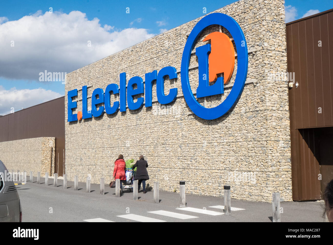 E.Leclerc,à,superstore,hyper,marche,de Limoux, Aude,Sud,de,France,French,Europe,Europe, Banque D'Images