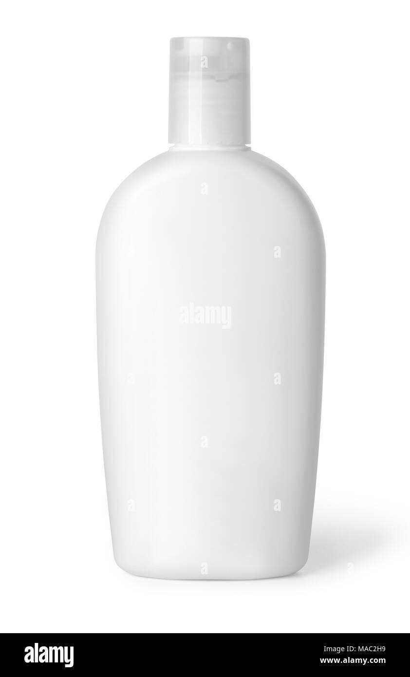 Bouteille en plastique blanc pour shampooing, gel douche, lotion, lait  corporel, bain moussant avec clipping path Photo Stock - Alamy