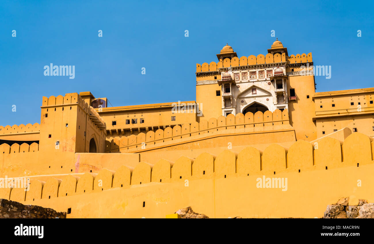 Vue de Fort Amer à Jaipur. Une attraction touristique au Rajasthan, Inde Banque D'Images