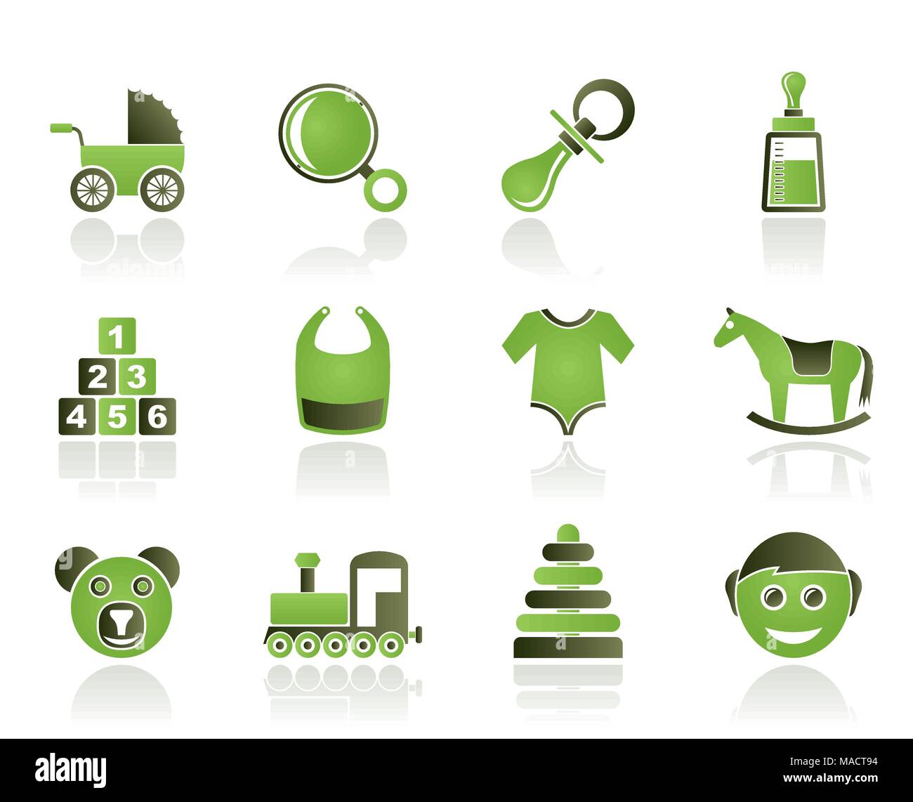 Icônes pour bébés et enfants - vector icon set Illustration de Vecteur